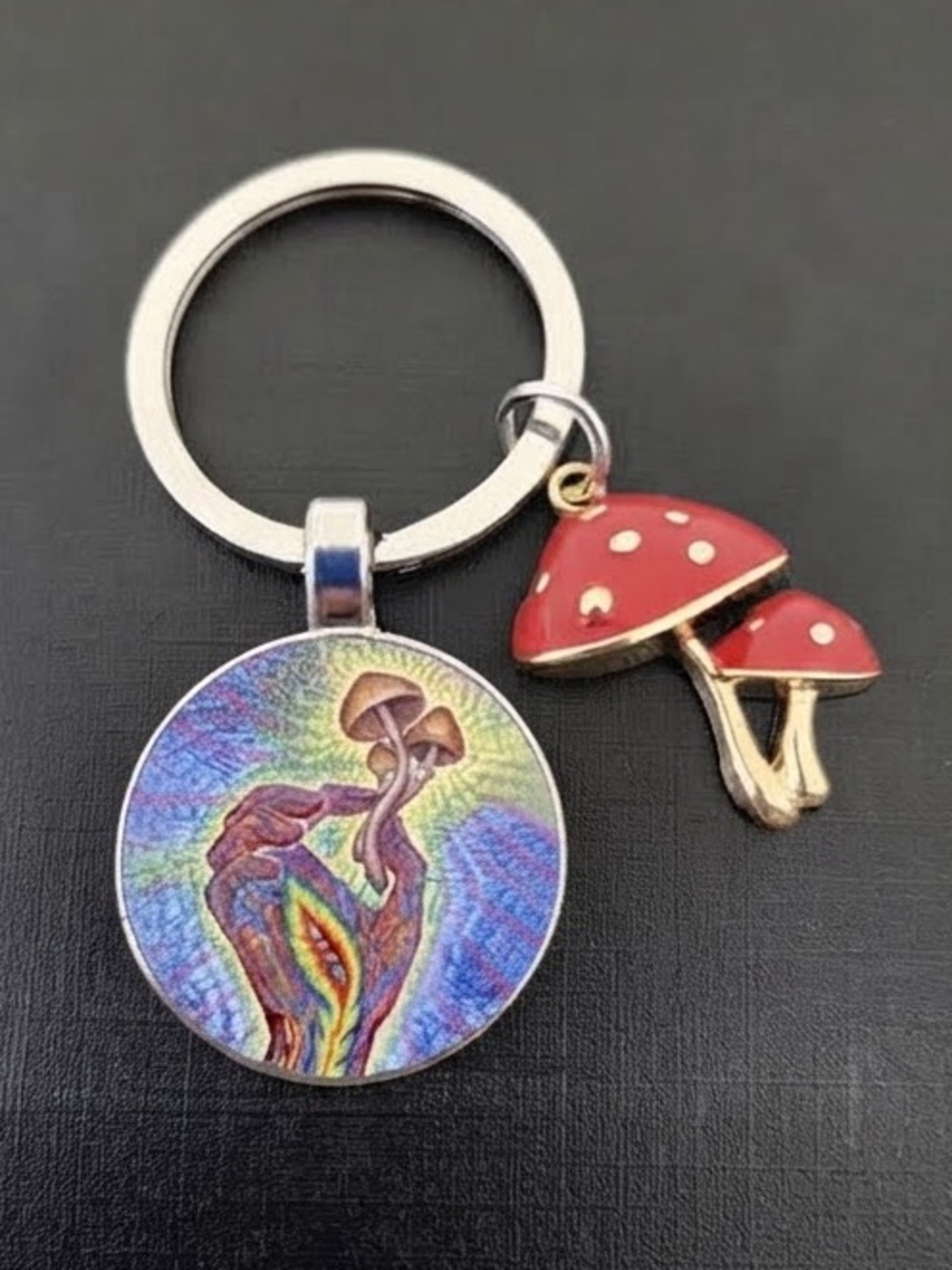 Multicolor Psilocybin Mushroom Keychain, NWT